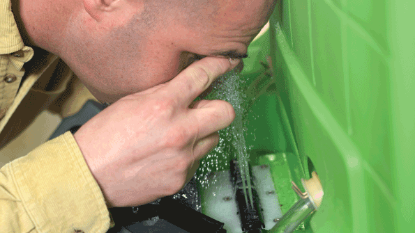 Eyewash stations at work