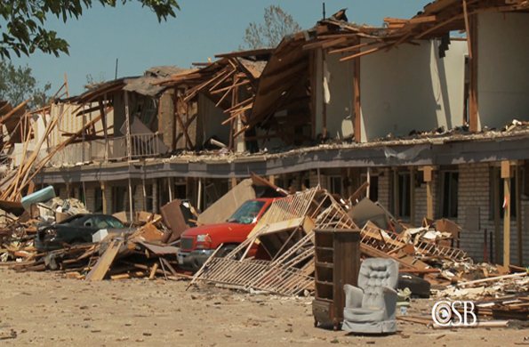 This photo from the US Chemical Safety Board shows the devastation investigators found near the site of the explosion at the West Fertilizer Co in Texas