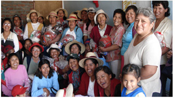 INDIGENOUS actively workers with over a dozen fair trade filed organizing teams and quality control centers that coordinate over 300 knitting and handlooming artisan work groups like this one