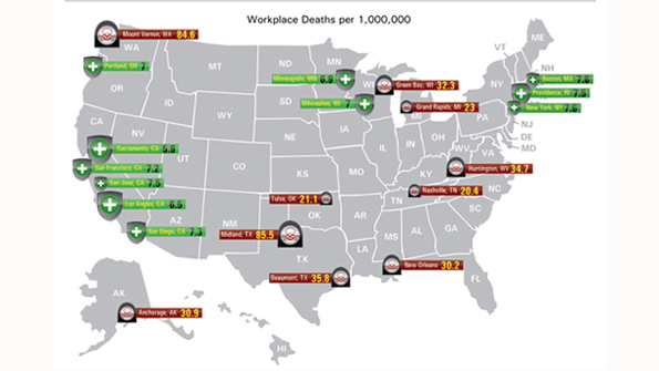 deadliest cities for workers