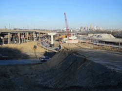 This photo is of a Great Lakes Construction Co bridge replacement project in Cincinnati This photo is of a Great Lakes Construction Co bridge replacement project in Cincinnati