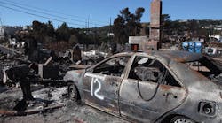 The shell of a car sits in the driveway of a burned home near the epicenter of the PG&amp;E gas-line explosion that devastated a neighborhood near San Francisco International Airport on Sept. 24, 2010, in San Bruno, California.