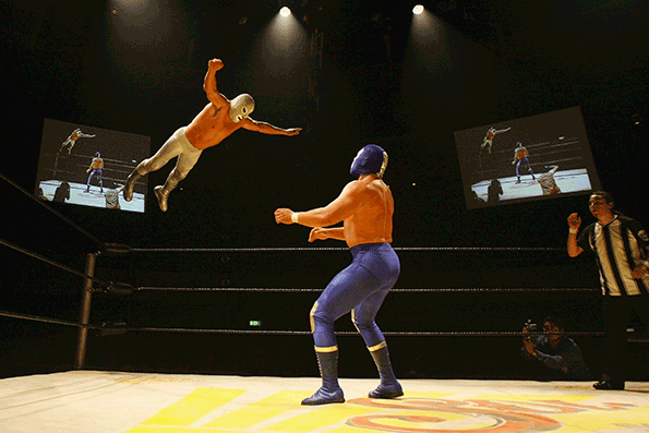 President Barack Obama attempts a deathdefying flying move off the ropes but President Enrique Pena Nieto was ready and was able to leap out of the way