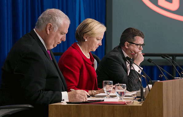 DuPont Chair and Chief Executive Officer Ellen Kullmanat a May shareholders meeting