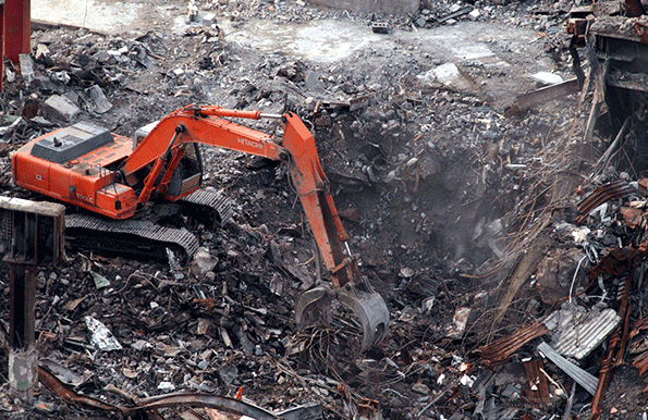 Recovery workers continue cleanup efforts at the belowstreet levels Feb 22 2002 on the site of the World Trade Center terrorist attacks in New York City