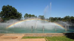 The air-conditioning system at Milliken&apos;s corporate headquarters reuses fountain water.