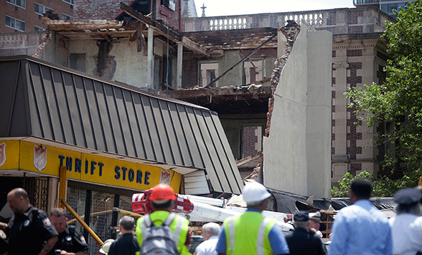 Emergency crews worked to dig victims out of the rubble when a fourstory wall collapsed on a busy Philadelphia Salvation Army Thrift Store on June 5 2013 Six people died and 14 were injured leading to manslaughter convictions to the two main contractors on the project