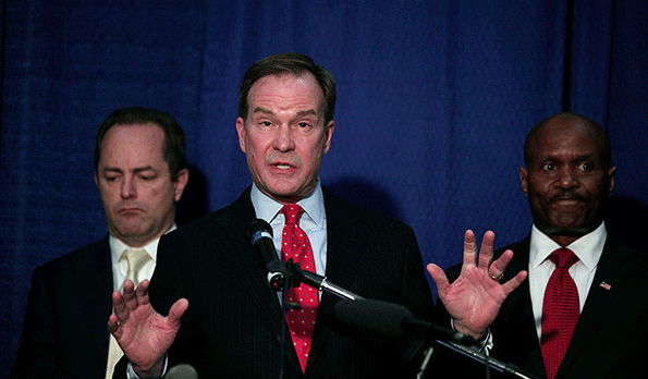 Michigan Attorney General Bill Schuette announces on April 20 that he filed 13 felony charges and five misdemeanor charges against two state officials and one city official as a result of their actions in the city of Flint Mich39s lead water contamination crisis The officials are Stephen Busch Michigan Department of Environmental Quality District 8 water supervisor Michael Prysby Michigan Department of Environmental Quality District 8 water engineer and Michael Glasgow city of Flint laboratory and water qu