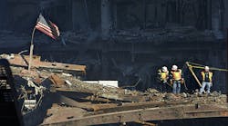 Work continues at Ground Zero of the World Trade Center attacks Oct. 29, 2001 in New York City.