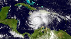 This NOAA handout image, taken by the GOES satellite at 1315 UTC ,shows Hurricane Matthew in the Caribbean Sea heading towards Jamacia, Haiti and Cuba on Oct. 3. Evacuations have started from Florida through North Caroline in anticipation of Matthew traveling up the east coast.