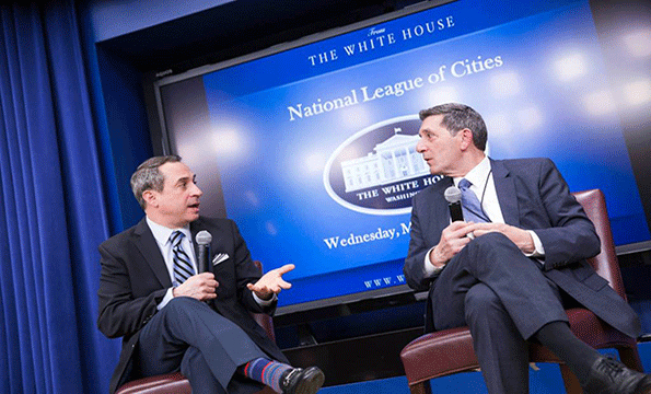 National League of Cities President Matt Zone left sent a letter to President Donald Trump affirming the group39s dedication to environmental goals that protect their communities