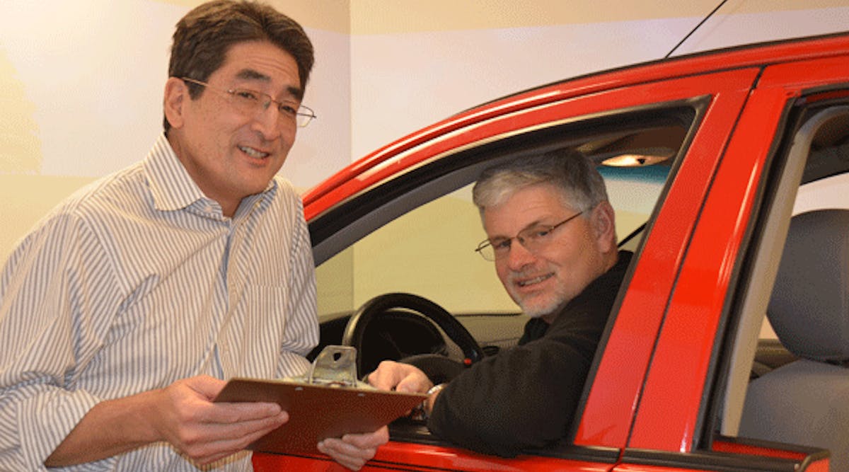 University of Utah psychology professors David Sanbonmatsu, Ph.D. (left), and David Strayer, Ph.D., used this driving simulator in some of their research on cell phone use and driving.