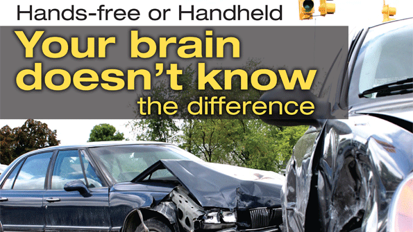 The National Safety Congress is reminding drivers and employers that even handsfree cellular devices are a distraction and points out that the driver of the train that derailed in Spain killing 79 people was talking on his cell phone just seconds before the crash
