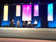 Left to Right: J.A. Rodriguez, Ric Hewitt, Captain Kevin McGinley, Chief Daniel McAvoy, Scott Goodman address the audience during the security panel at the 32nd VPPPA Conference in Orlando, Fla.