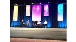 Left to Right: J.A. Rodriguez, Ric Hewitt, Captain Kevin McGinley, Chief Daniel McAvoy, Scott Goodman address the audience during the security panel at the 32nd VPPPA Conference in Orlando, Fla.
