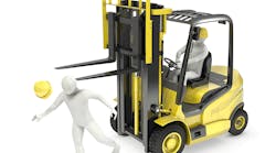 Forklifts with no backup alarms, using chairs as ladders, operating equipment without personal protective equipment... It&apos;s amazing the OSHA violations you can find at a SAFETY conference! (Photo: Thinkstock)