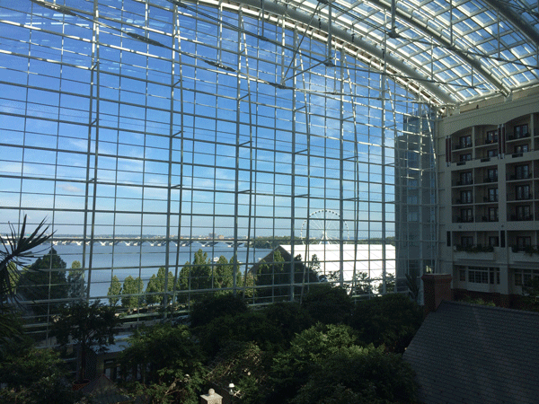 A view of the Potomac River from the atrium of the Gaylord National Resort and Convention Center