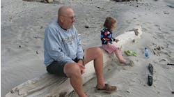 When Heather Von St. James was diagnosed with mesothelioma &ndash; a rare cancer most closely association with exposure to asbestos &ndash; her doctor asked her if her dad had been a miner or a construction worker. She was exposed to asbestos through the dust that permeated his clothing and his car. Her father died of cancer in February. Here he is with his granddaughter, Lilly, who was three-and-a-half months&apos; old when her mother was diagnosed.