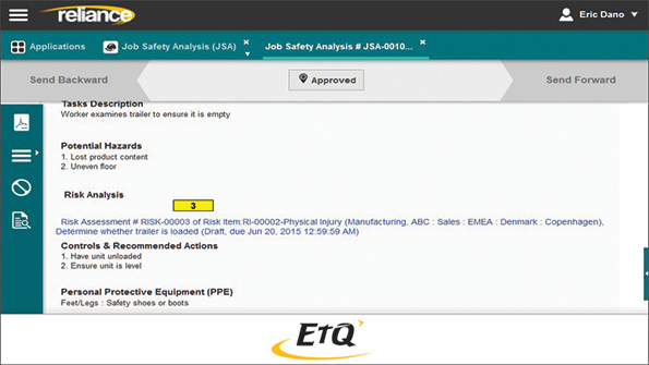 EtQ Reliance for Environmental Health and Safety