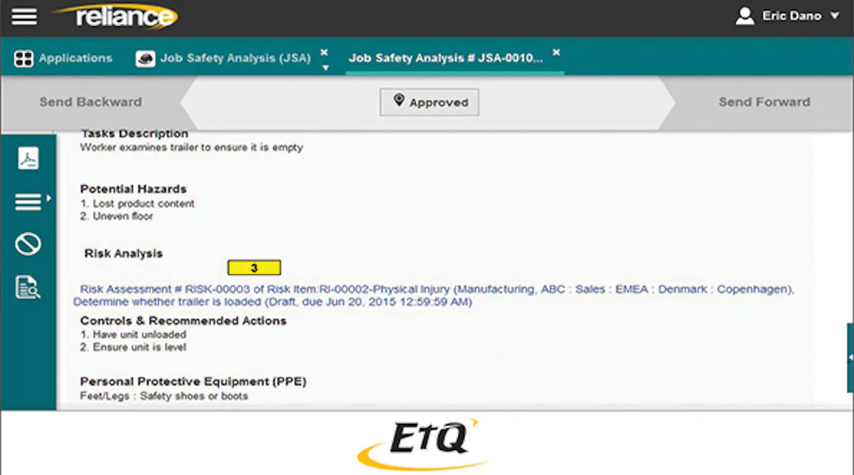 EtQ Reliance for Environmental Health and Safety | EHS Today
