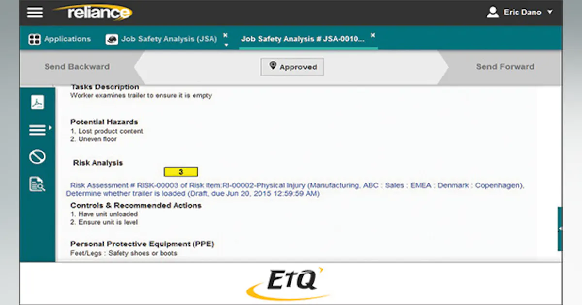 EtQ Reliance for Environmental Health and Safety | EHS Today