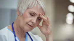 stressed nurse taking break