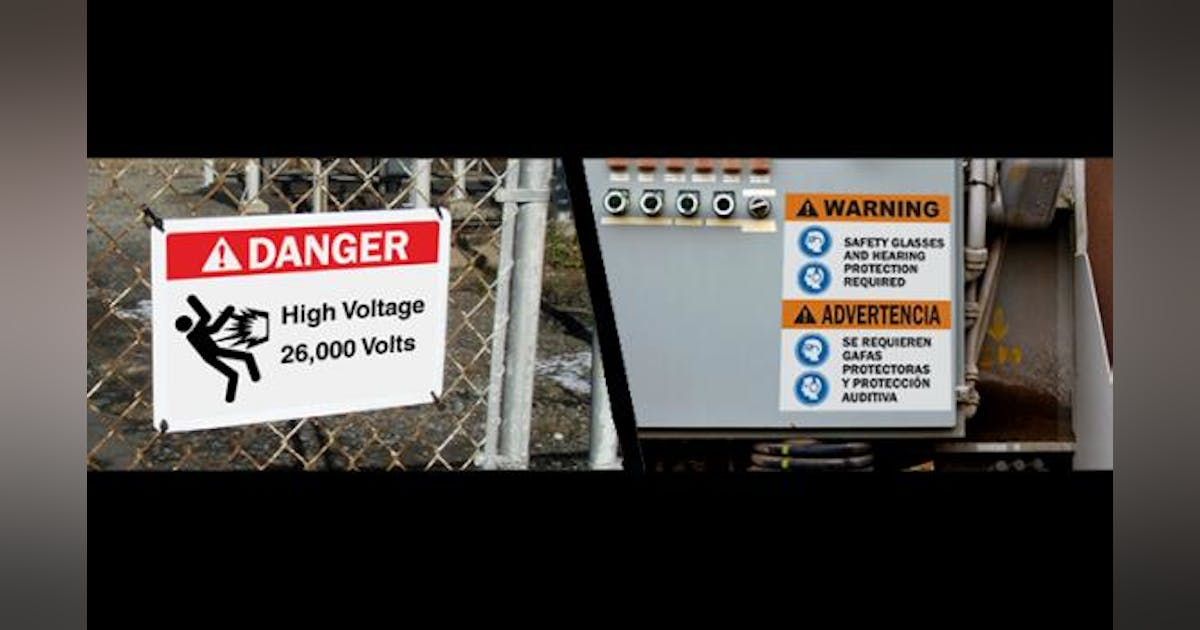 Safety shop signs and labels