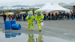 Emergency responders participate in a chemical response scenario at the AHMP national conference.