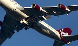 A Virgin Atlantic Boeing 747 jumbo jet passenger plane hovers in the sky as it prepares for a nonstandard landing at Gatwick airport in West Sussex on Dec 29 2014 in London Flight VS43 was traveling to Las Vegas returned to the airport due to a reported technical issue with one of the landing gears A Virgin Atlantic Boeing 747 jumbo jet passenger plane hovers in the sky as it prepares for a nonstandard landing at Gatwick airport in West Sussex on Dec 29 2014 in London Flight VS43 was traveling to Las Vegas returned to the airport due to a reported technical issue with one of the landing gears