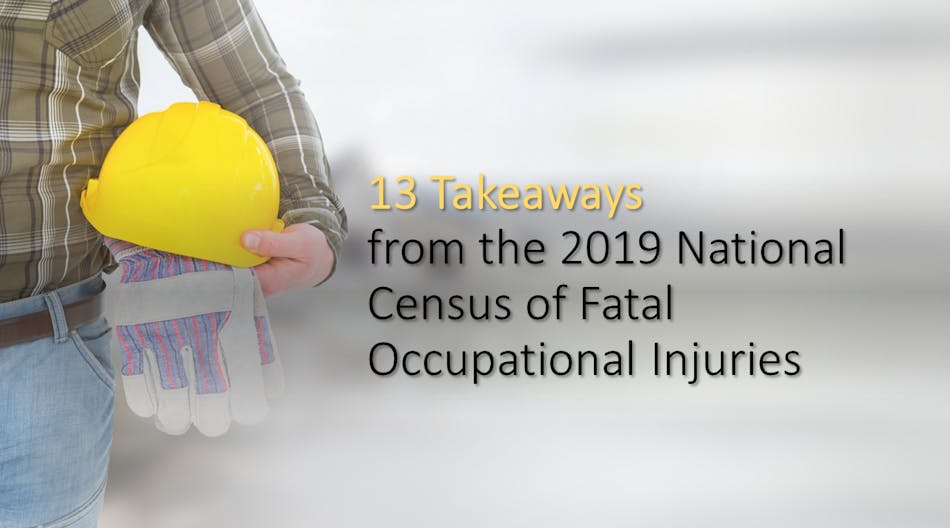 13 Takeaways from the 2019 National Census of Fatal Occupational Injuries