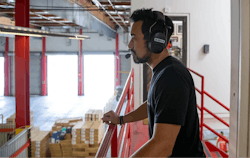 Figure 1. Bluetooth headsets allow hands-free communication across a worksite.