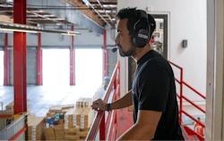 Figure 1. Bluetooth headsets allow hands-free communication across a worksite. Figure 1. Bluetooth headsets allow hands-free communication across a worksite.