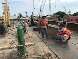 Crew On Barge