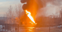 Energetic pressure relief from a vinyl chloride tank car, East Palestine, Ohio, on Feb. 4, 2023. Energetic pressure relief from a vinyl chloride tank car, East Palestine, Ohio, on Feb. 4, 2023.