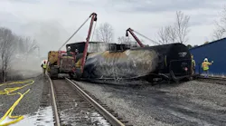 East Palestine crash site recovery operations.