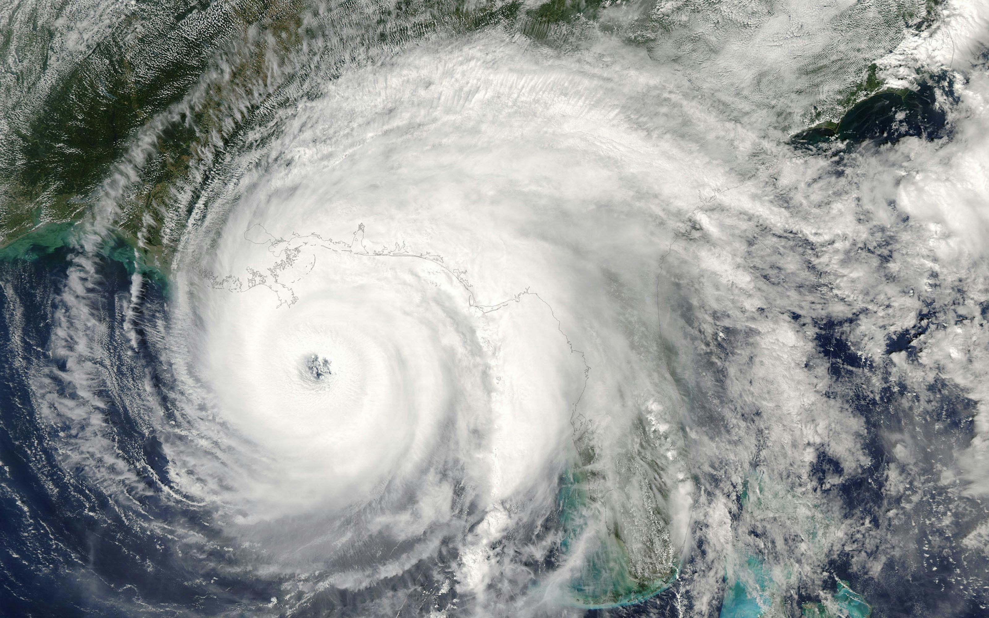 View of Hurricane Milton approaching Florida's Gulf Coast from space