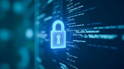 conceptual image of cybersecurity and computer screen conceptual image of cybersecurity and computer screen