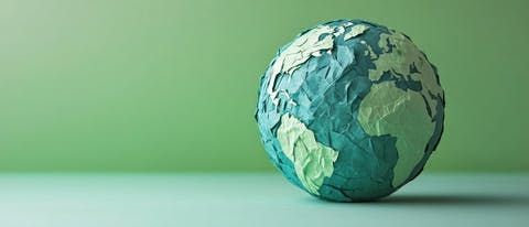 globe made out of paper