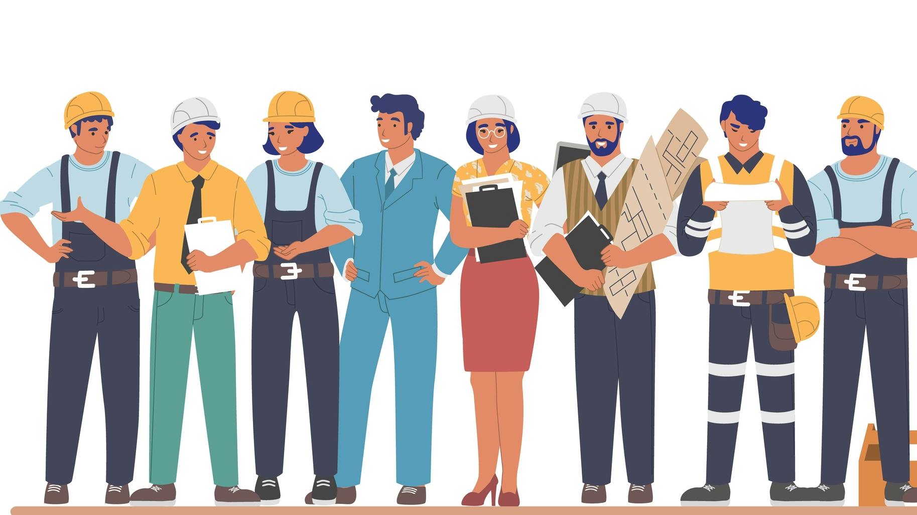 construction supervisor + crew