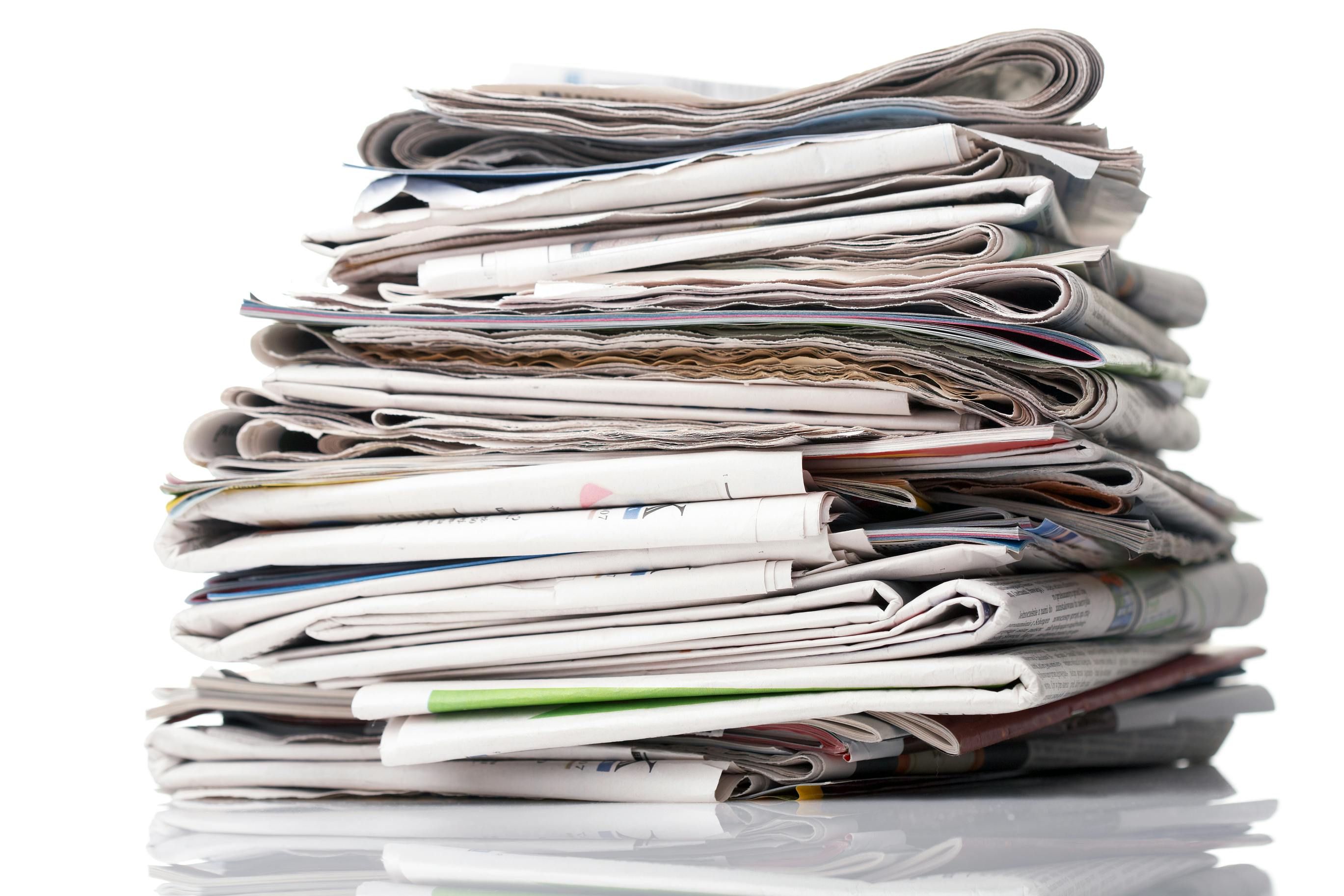 stack of newspapers