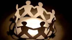 circle of paper chain people, concept of caring