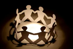 circle of paper chain people, concept of caring